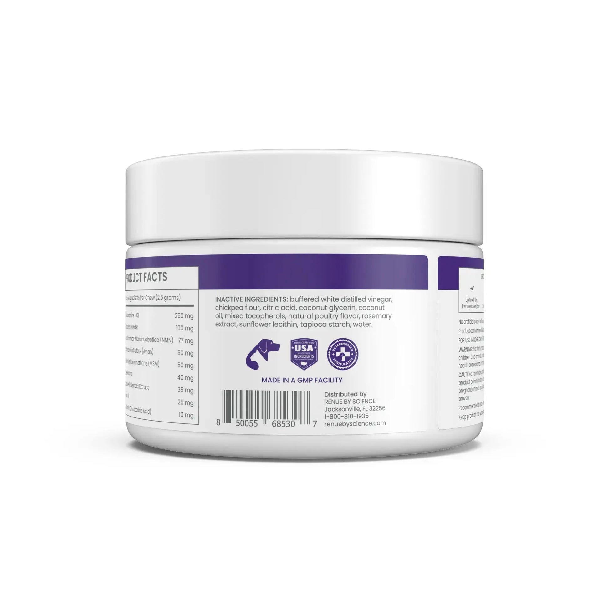 RENUE PET NMN Longevity Chews for Dogs - 60 Soft Chews with Liposomal NMR for Dog Health and Weight Management