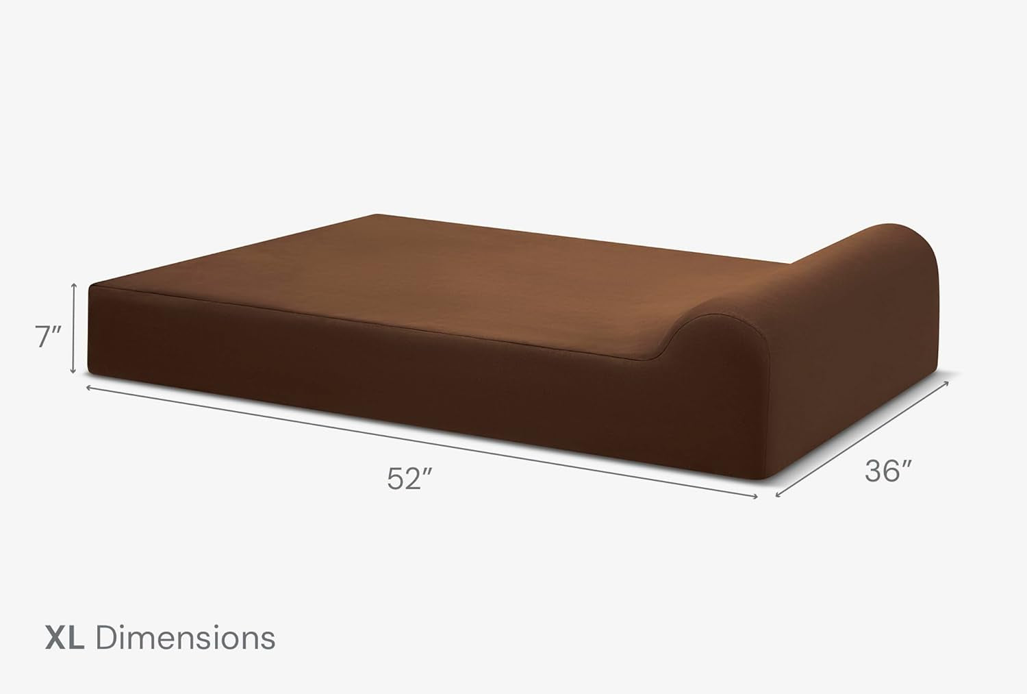 Barker Beds XL Orthopedic Dog Bed - 7" Pillow Top with Headrest - 75-120 Lbs - Memory Foam for Joint Pain & Arthritis - Vet Recommended, Washable Cover - Made in USA - 52"X36"X7" - Chocolate