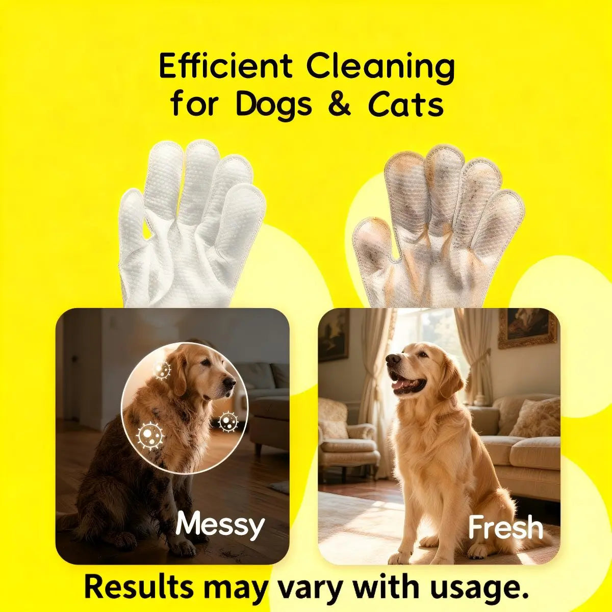 No-Rinse Grooming - PRO Pet Glove Wipes (20Pcs) Hypoallergenic Bathing Deodorizing for Dogs & Cats | Extra Thick & Natural Ingredients for Daily Care Travel | Glove-Fit Design Flexible Controlled Clean | Eco-Friendly Value Pack Kittens