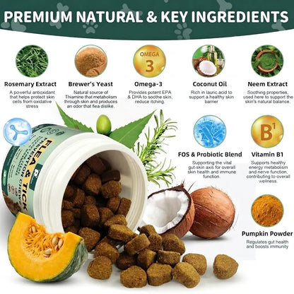 150Ct-Petrivium Dog Flea & Tick Support Soft Chews - Natural Oral Supplement - Suitable for All Breeds & Sizes-Chicken Flavor#Summervibes#Petlovers #Tiktokshopspringglowup